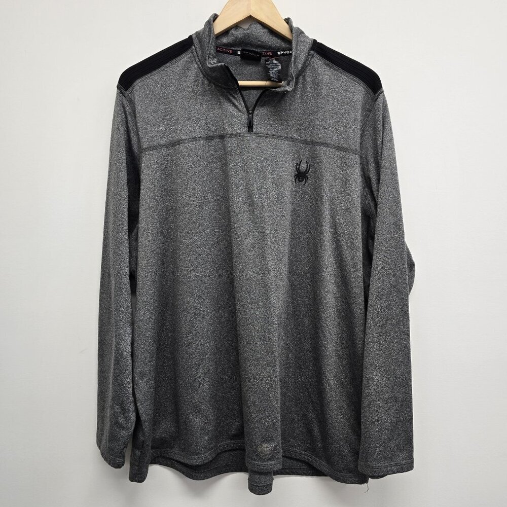 Spyder Active ProWeb Mock Neck 1/4 Zip Pullover XL Performance Gray Stretch